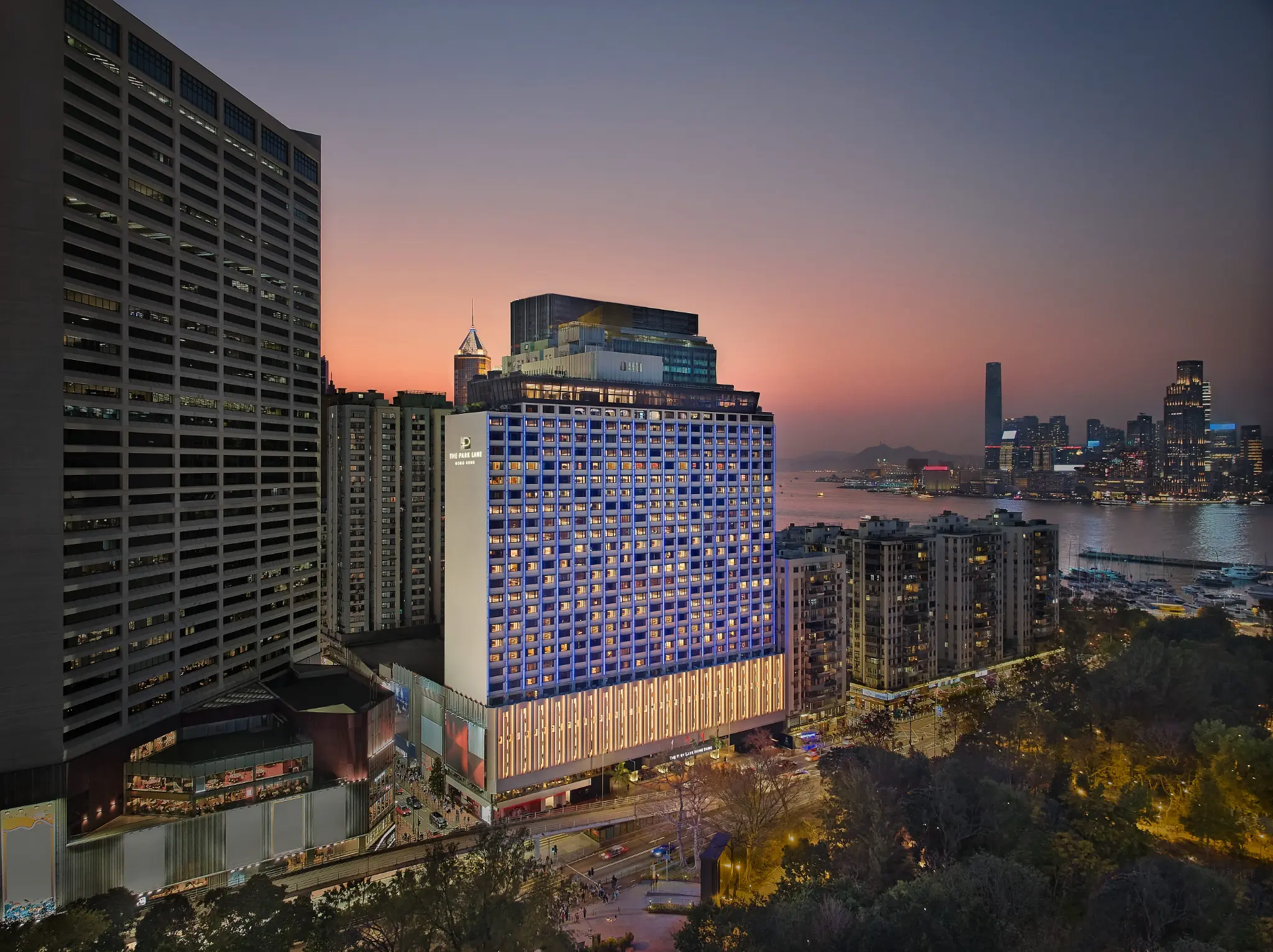 Park Lane Hotel Hong Kong at night