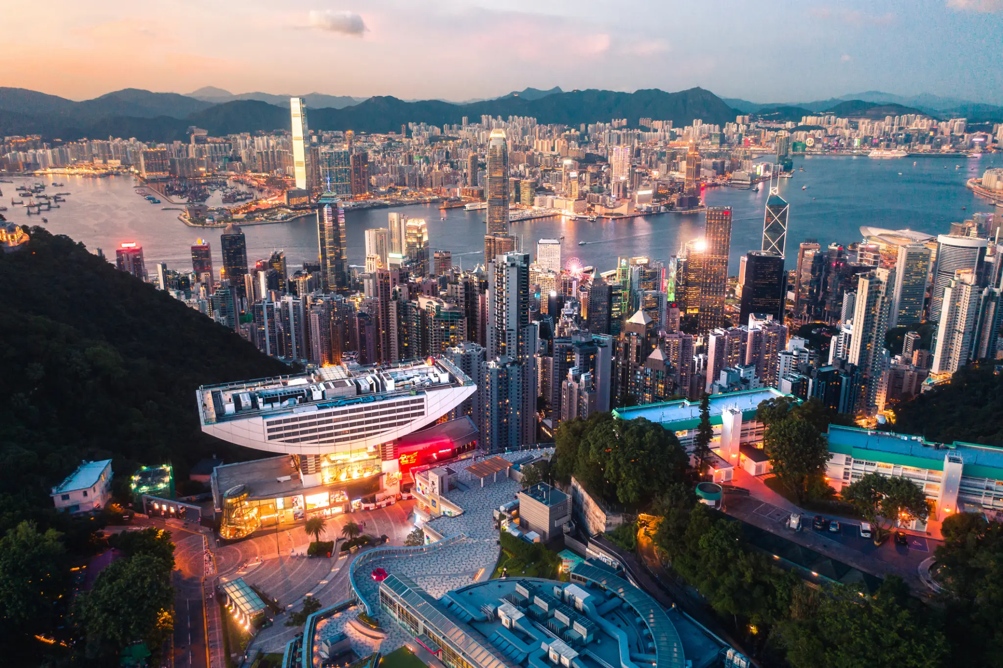 Hong Kong from The Peak at dusk